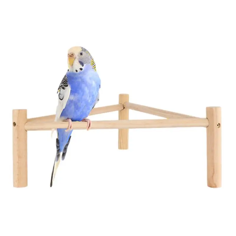 Wood Bird Perch Stand Wood Parrot Branch Triangular Grinding Perch Bird Perch Stand Bird Stand Toy Stable Bird Perch Toy For