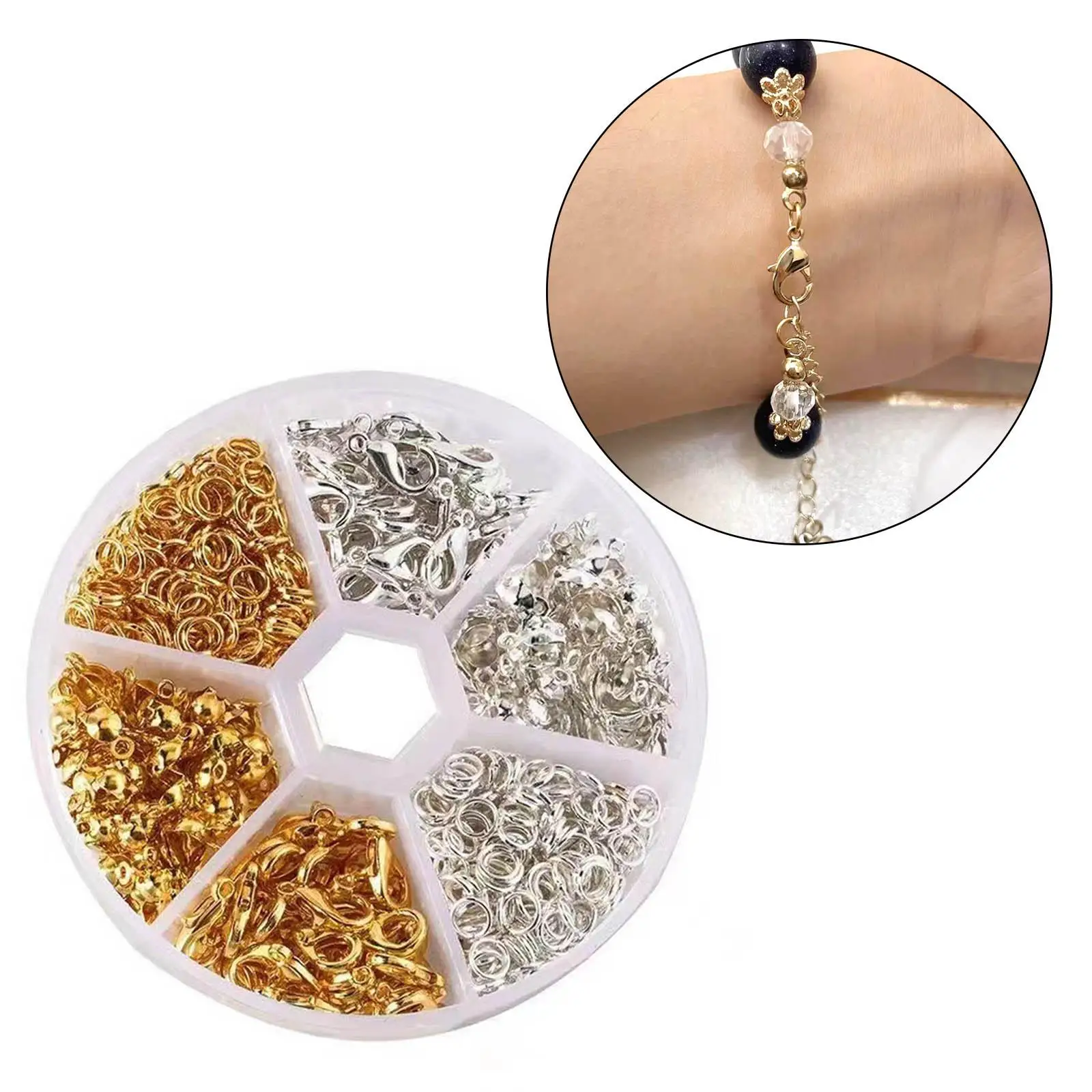 

450x Jump Rings Split Rings Lobster Clasps Hooks DIY Accessories Earring