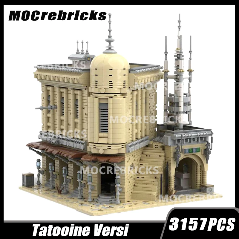 MOC Customized Building Block Series Version Of Boutique Hotel Bricks Creative Puzzle Expert Desert City Streetview For Kid Gift