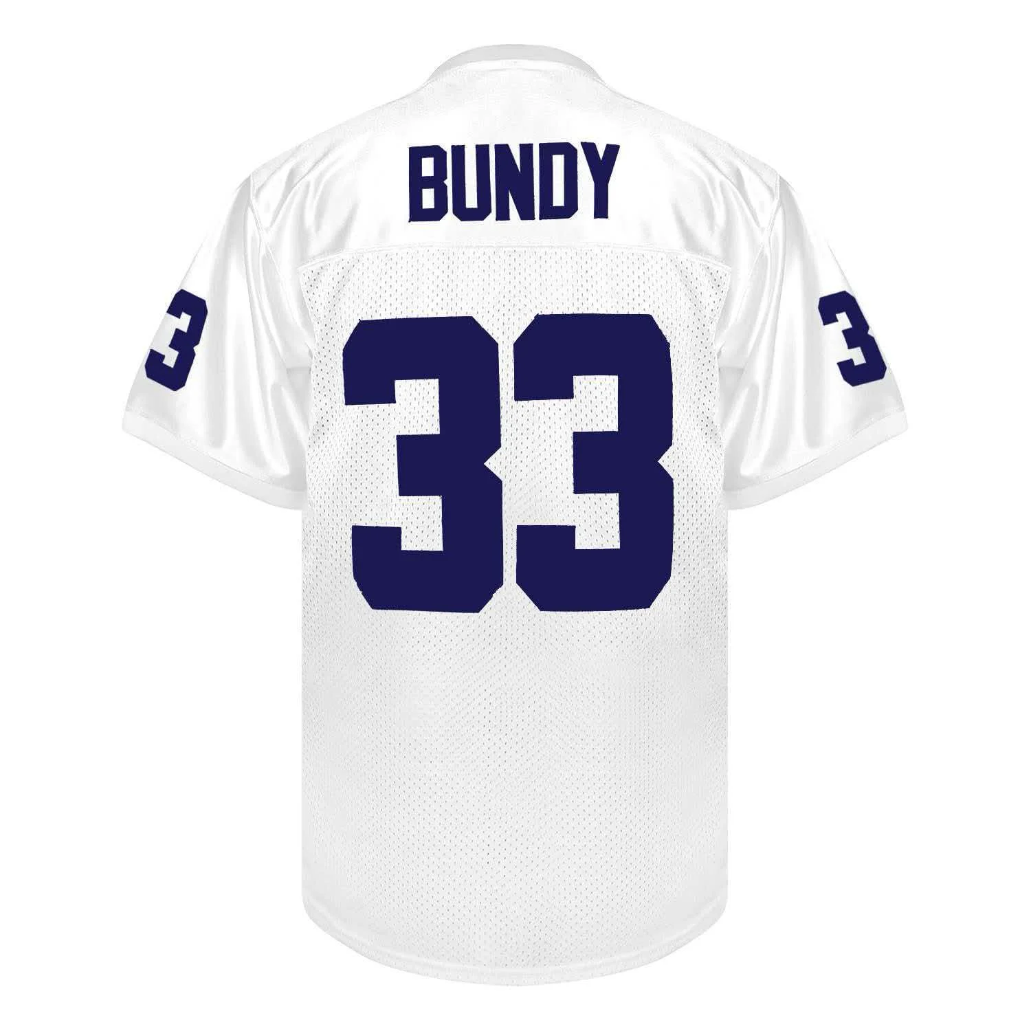 POLKHIGH #33 BUNDY Football Jersey Mens Outdoor American Clothing Soccer Tops Married With Children TV Sewing Jerseys Blue
