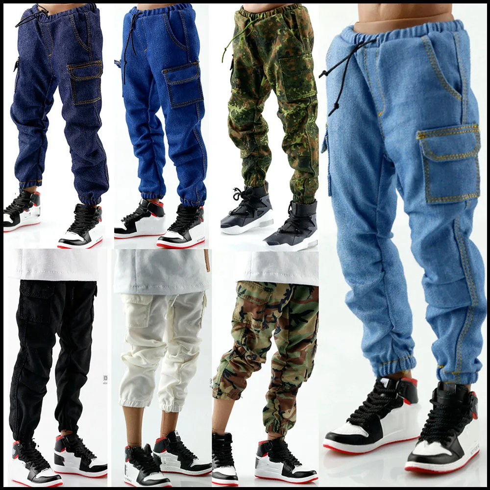 CC005 1/6 Scale Male Jeans Korea style Hip-hop Camouflage Multi-Pocket Casual Loose Overalls Trousers Fit 12inches Action Figure