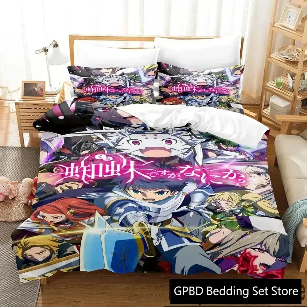 Anime Kumoko So I'm a Spider So What Bedding Set Duvet Cover Bed Set Quilt Cover Pillowcase Comforter king Queen Size Boys Adult