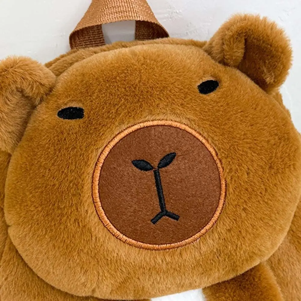 Mode Kawaii Cartoon Capybara Rucksack Große Kapazität Lange Bein Capybara Schule Tasche Leichte Pelz Student Schul
