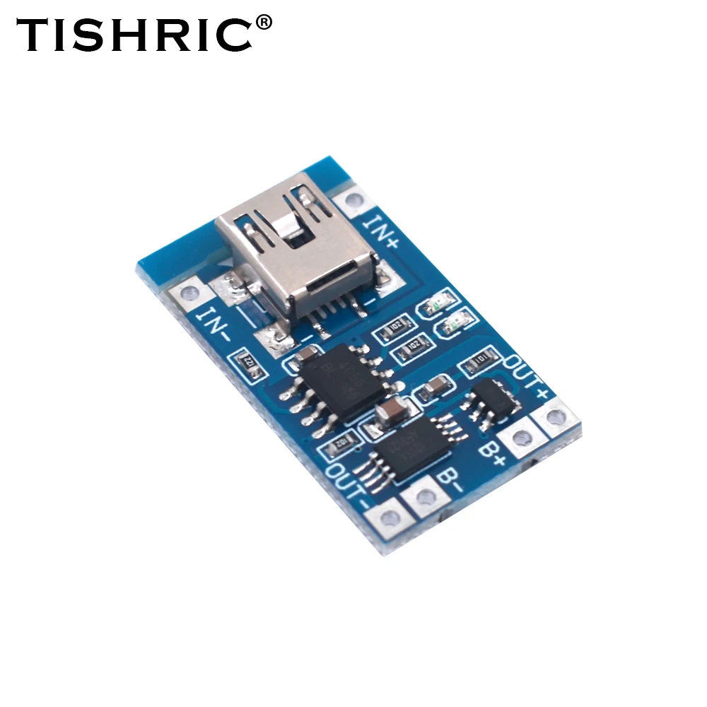 TISHRIC 5V 1A TYPE-C Mini Micro USB TP4056 18650 Lithium Battery Charging Module With Protection Dual Functions