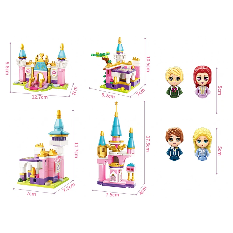 Disney ENLIGHTEN Girl City Friends Snow Princess Leah Castle MOC Building Blocks Kit Bricks Classic Model DIY Toys for Kids Gift