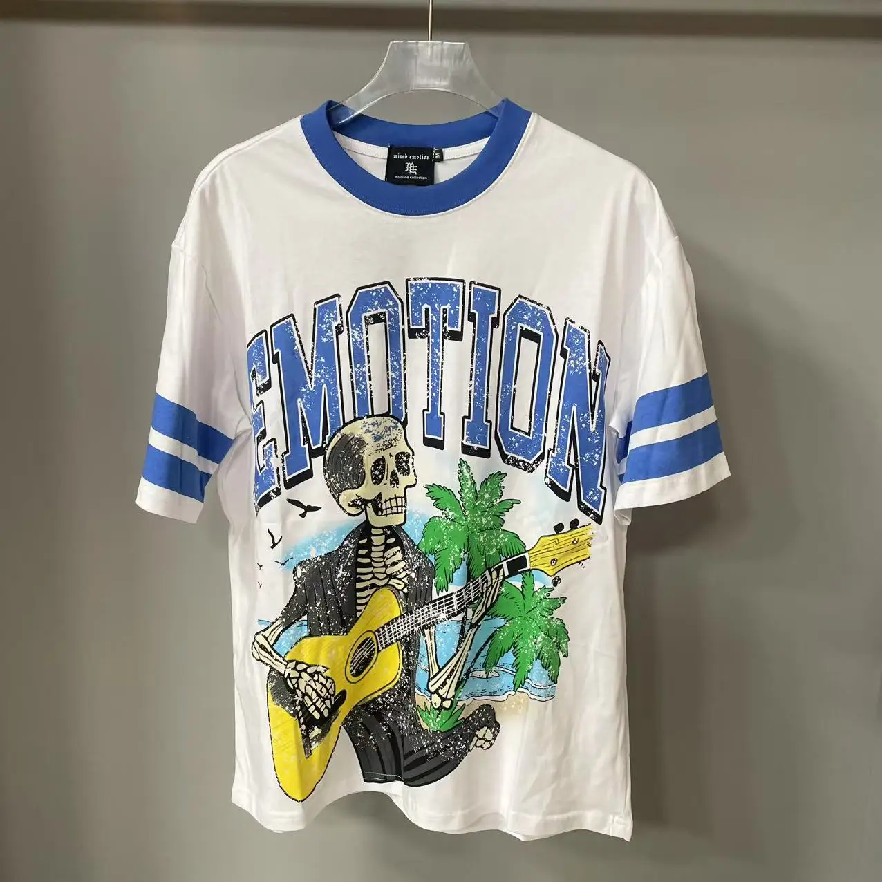 

Fashion Design Men's T-shirts Mixed Emotion Guitar Skull Print Designer Brand Short Sleeve T-shirts
