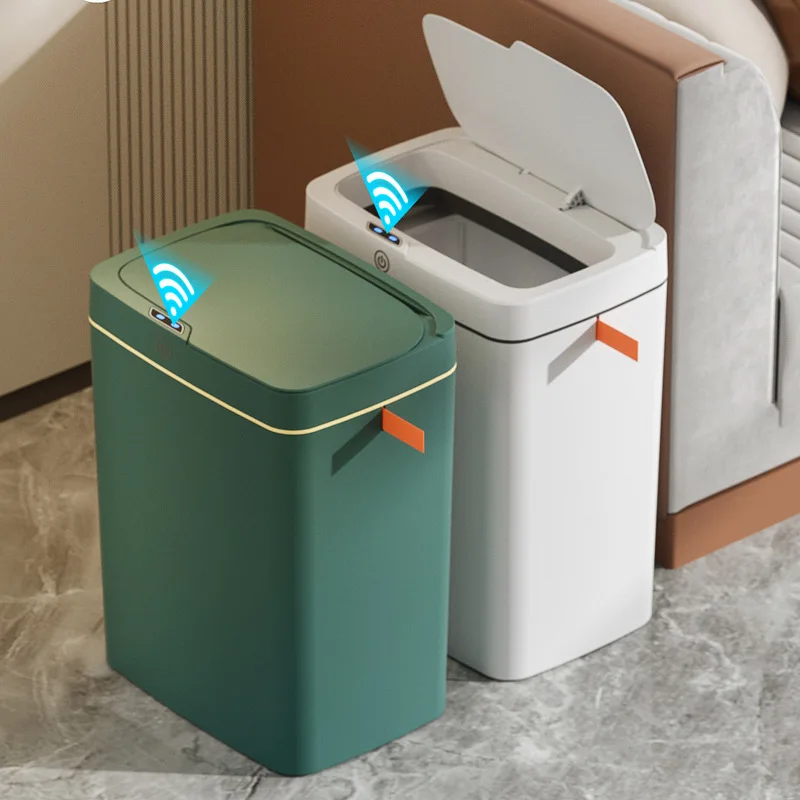 New Kitchen And Bathroom Smart Sensor Trash Can Waterproof Non-Contact Trash Can With Silent Automatic Motion Sensor 15l