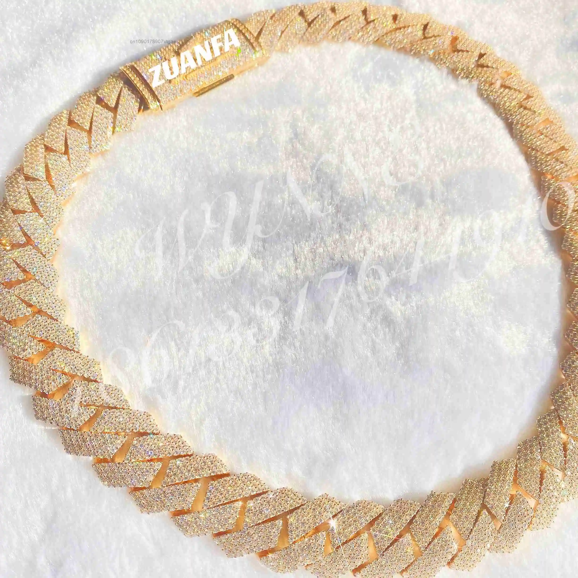 Big 30.56CTW Guy 20mm 4 Row Diamonds 925 Sterling Silver Iced Out Lab Moissanite Diamond Cuban Link Chain.