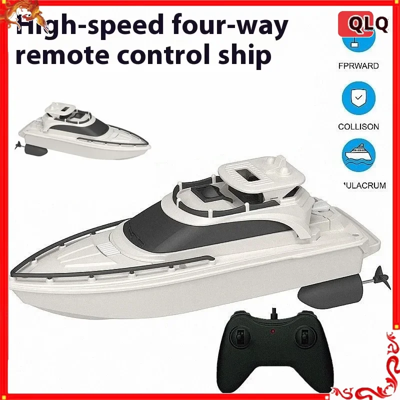 High-Speed RC Boat Toy for Boys Waterproof Electric Mini Ship Model Powerful Remote Control Sailing Ship for Adult Water Play