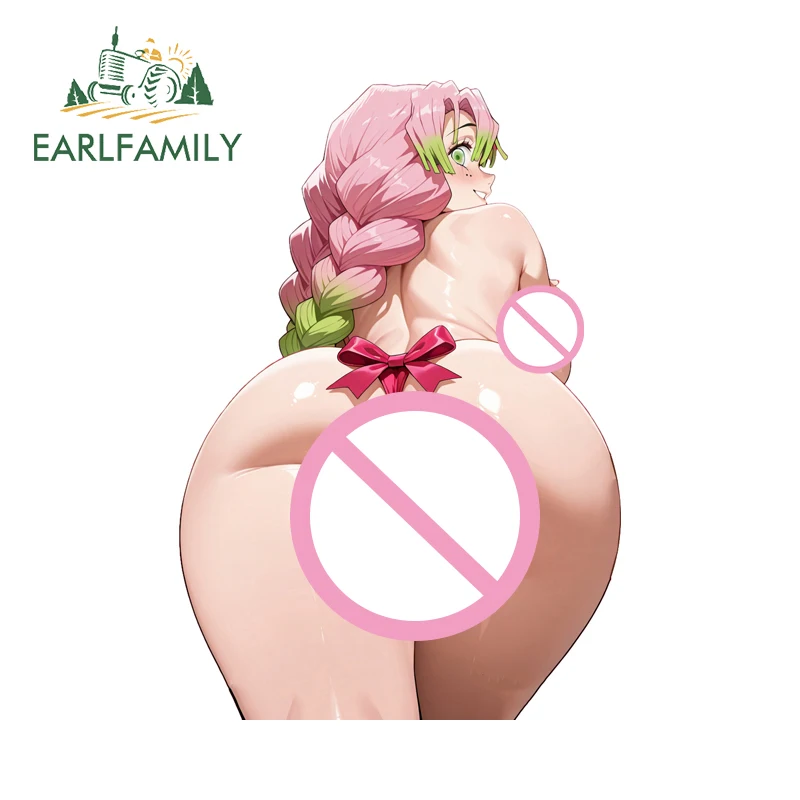 EARLFAMILY الحمار الكبير ميتسوري كانروجي هنتاي ملصقات السيارات شخصية باردة الشارات نابضة بالحياة واقية من الشمس مرآة الرؤية الخلفية الديكور #1