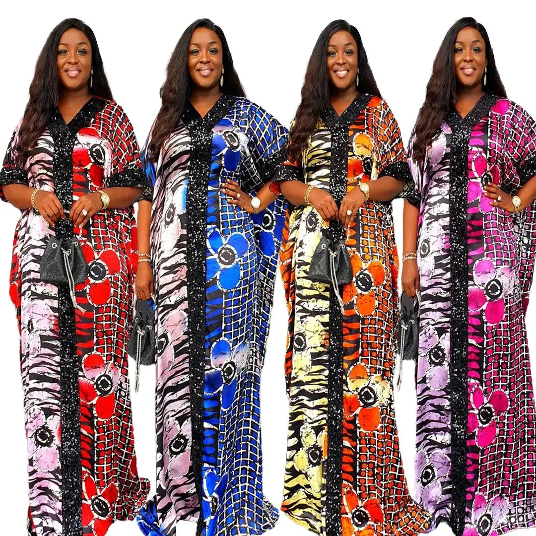 Morden Style vestidos de fiesta With a hidden waistband vestidos para mujer rayon fabric african plus size dresses for women