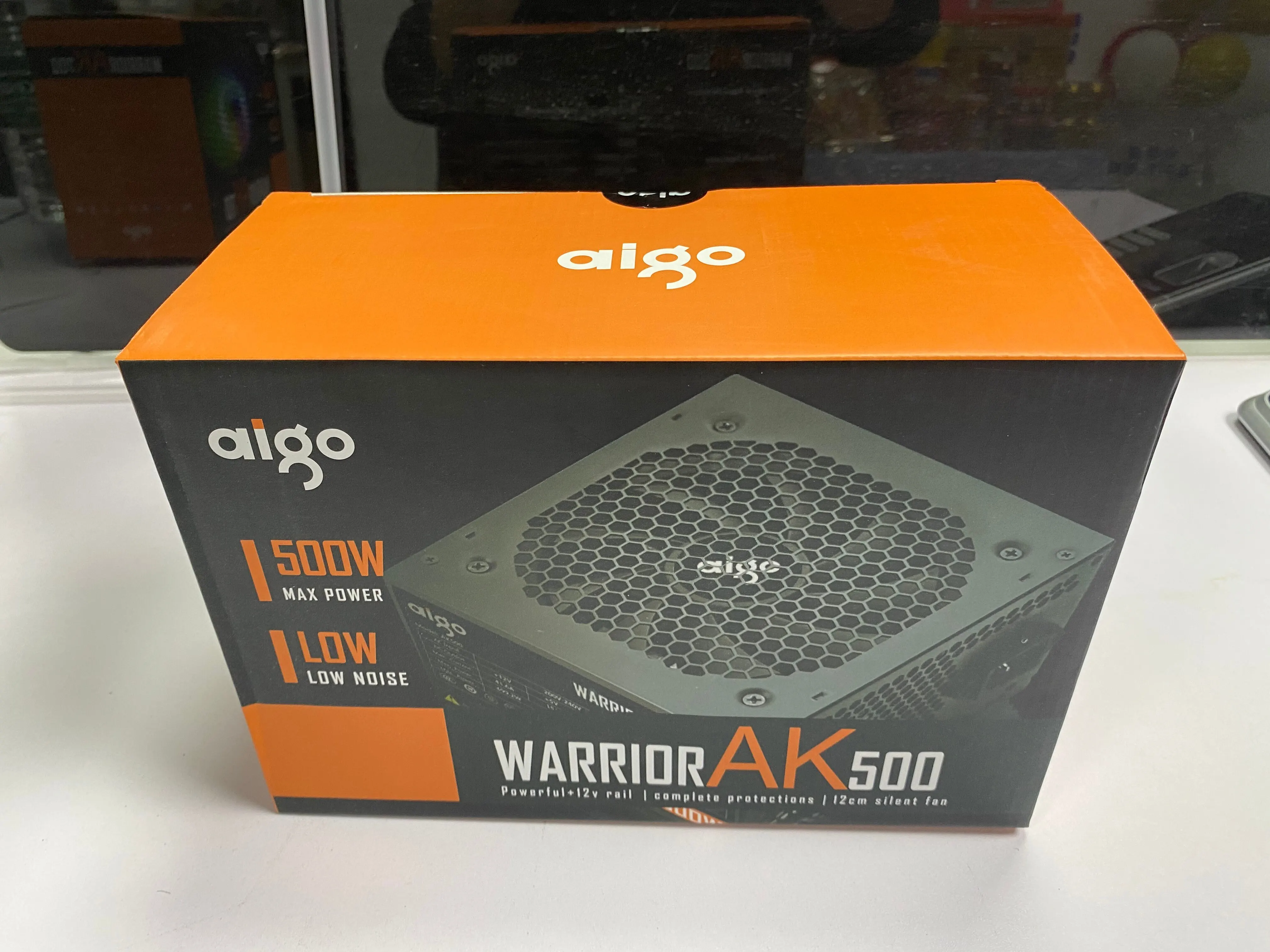 Aigo AK 500W PC PSU 전원 공급 장치, BTC용 데스크탑 컴퓨터 전원 공급 장치, 게임용 저소음 블랙 RGB 선풍기, 24 핀, 12V ATX, 120mm