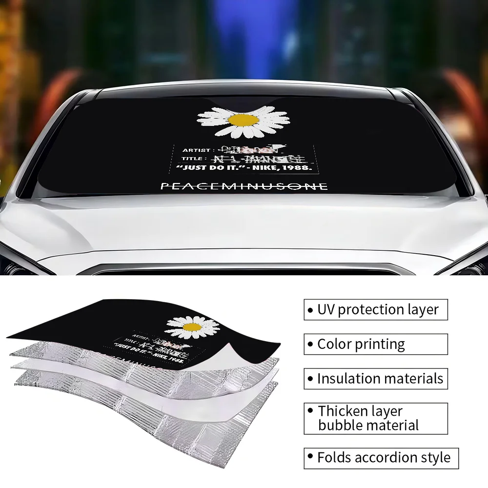 Moda P-PEACEMI-NUSONE personalizado pára-brisa pára-sol capa de carro sombra de sol auto viseira de sol carro-cobre carro proteção solar