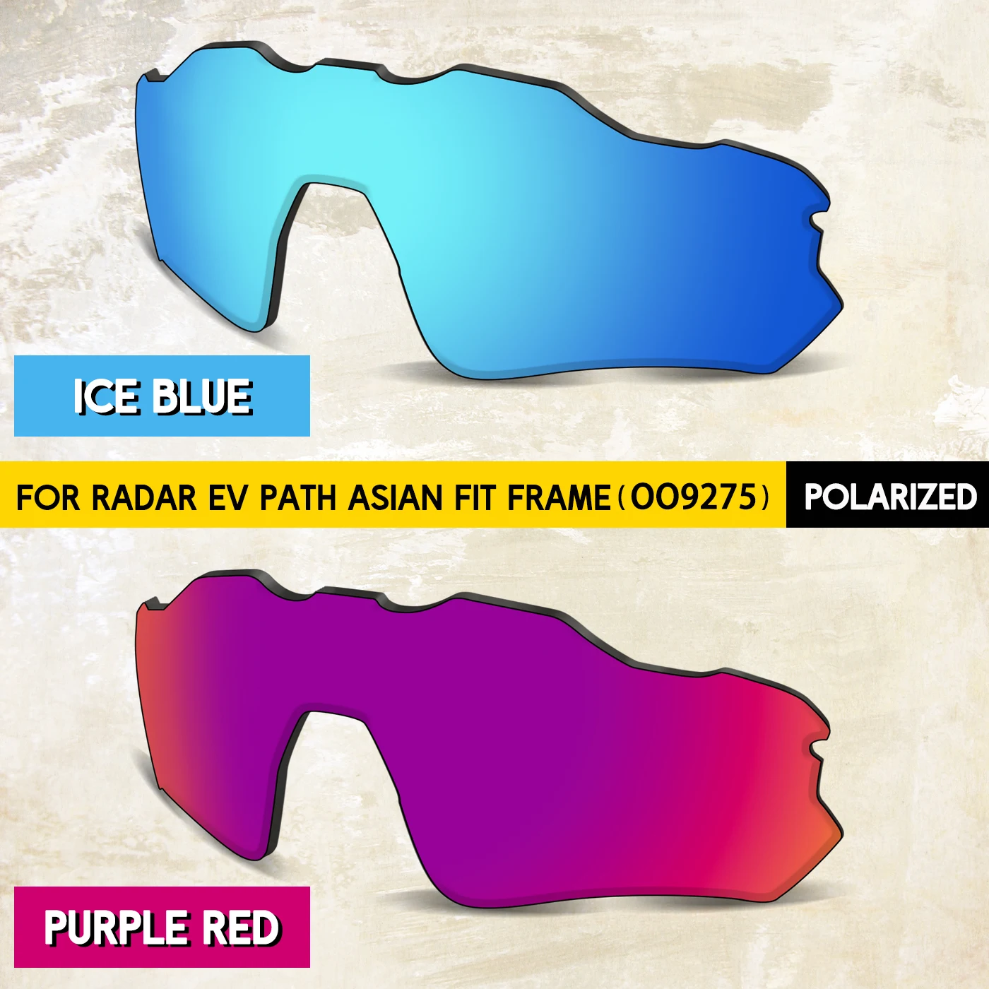Replacement Lenses 2‑Pack Perfect Fit for Radar EV Path Asian Fit Sport Sunglasses - TAC Materials Lenses