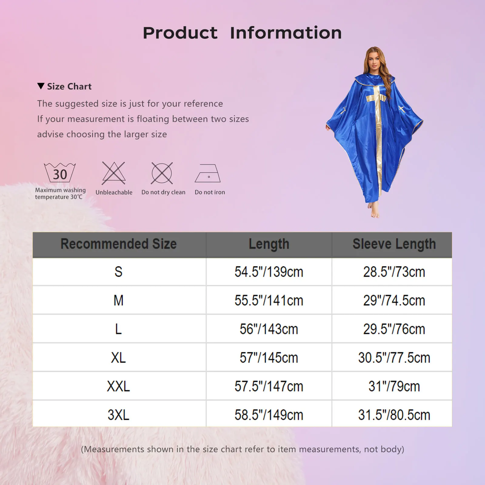 

Women Men Priest Cosplay Hooded Robe Halloween Party Costume Unisex Metallic Trim Gold Cross Pullover Pastor Vestments Cape