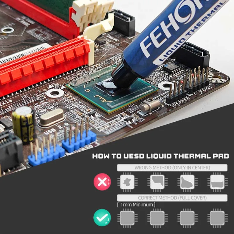 

Fehonda LTP65 Electronic Components Insulation Liquid Thermal Pad 16W/Mk Thermal Putty 12g 50g 100g High Temperature Cooling