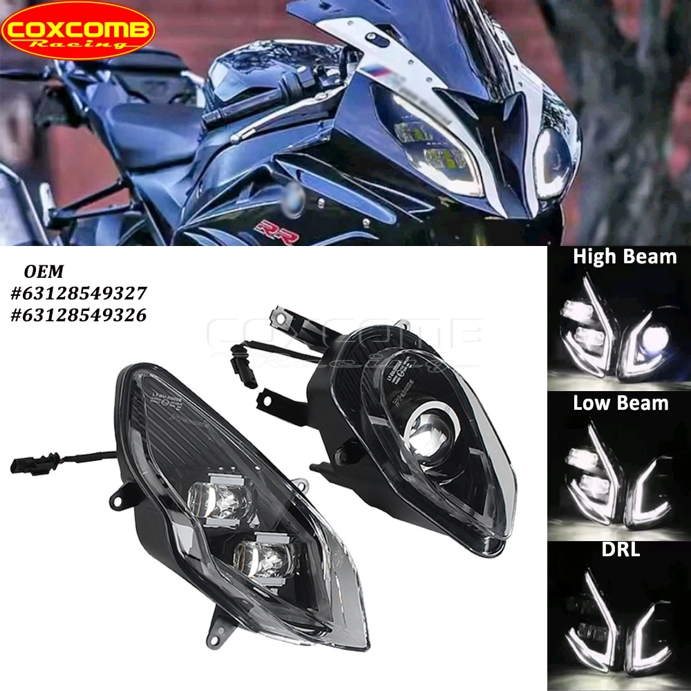 For BMW S1000RR K46 S 1000 RR 2015 2016 2017 2018 Motorcycle Evil Eyes Headlight Front LED Head Light High Low Beam Headlamp DRL