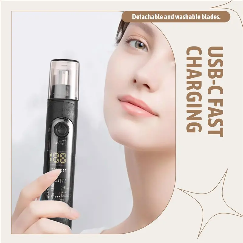 【مخزنة】ماكينة تشذيب شعر الأنف الكهربائية القابلة لإعادة الشحن عبر USB متعددة الوظائف مجموعة العناية الرجالية المحمولة لإزالة شعر الأنف والأذن #5