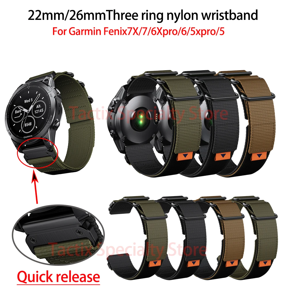Suitable for fenix7XGarmin nylon wristband Enduro Tactix Delta D2 22mm/26mm nylon watch strap
