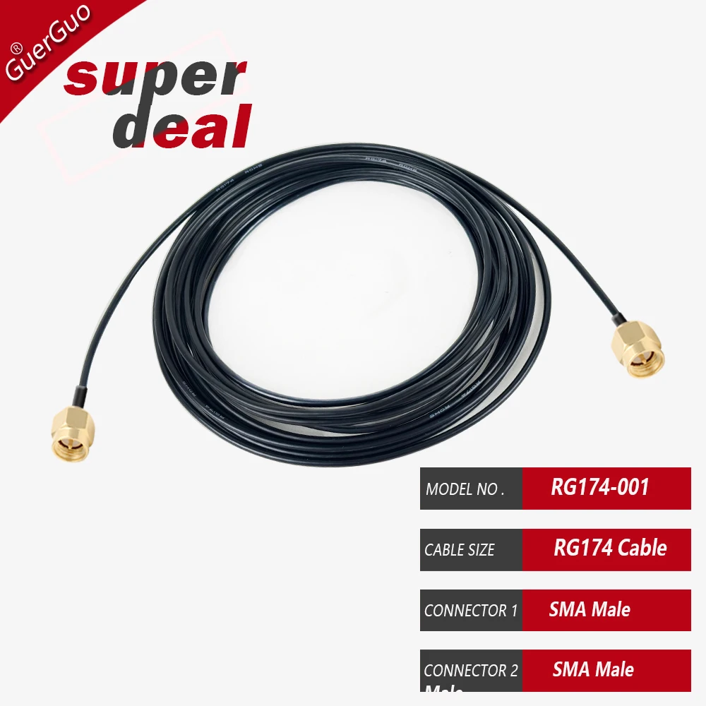 1PC WIFI Antenna Extension Cable RF Coaxial RG174 Cable SMA Male Plug to SMA Female Jack Straight Right Angle Pigtail Adapter