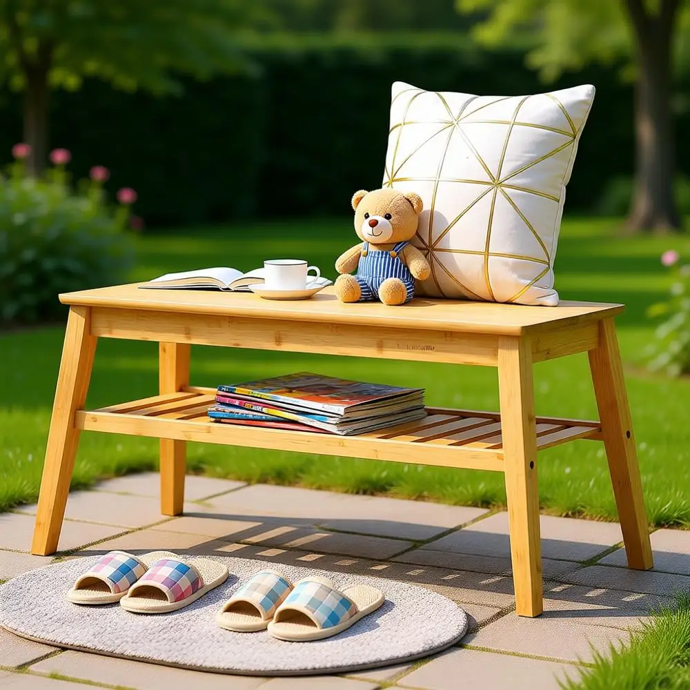 

Indoor Wooden Storage Bench, 33.46 Entryway Seat, Holds 300lbs, Multi-Room Use