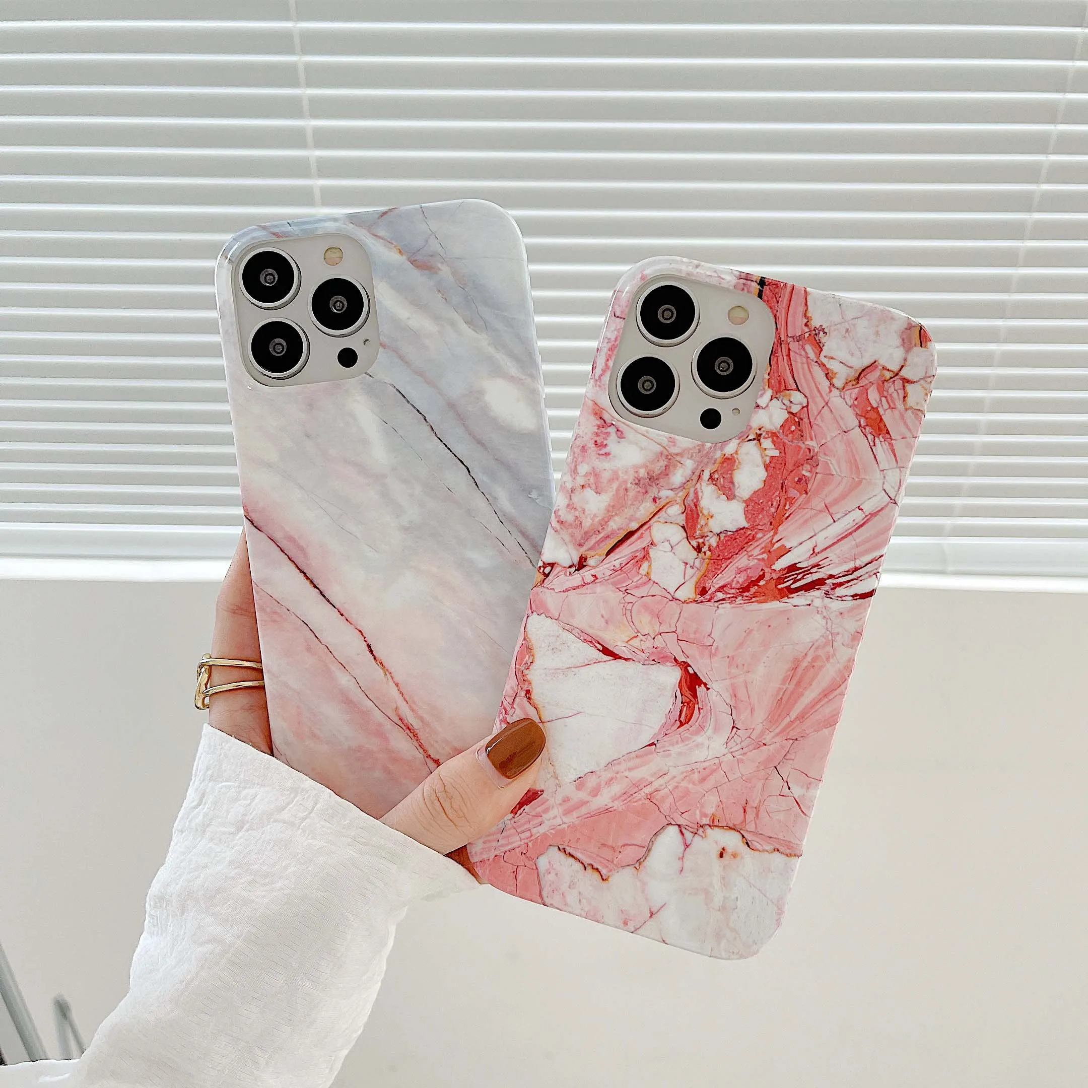 Fashion Marble IMD Cover Case for iPhone 13 11 12 14 15 Pro Max 13 12 Mini X XR XS Max 10 7 8 Plus Se 2020 Soft Anit Knock Cases