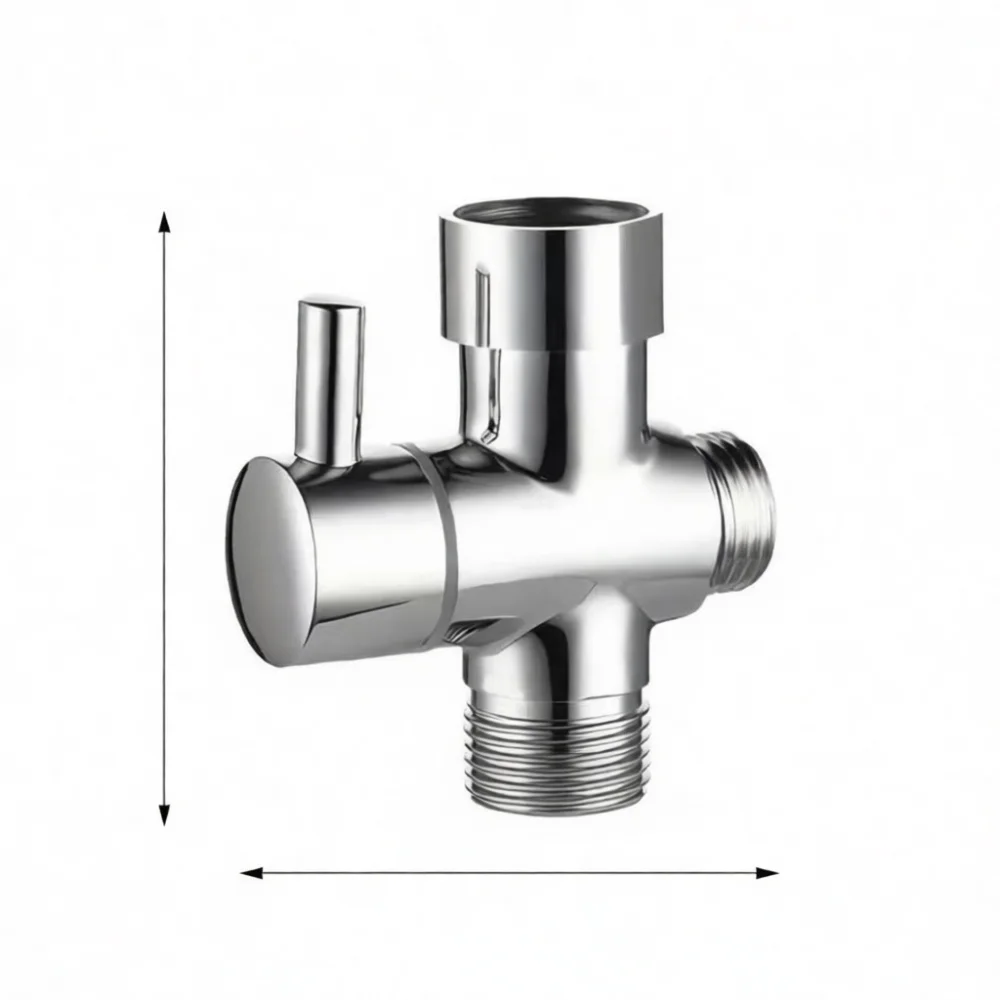 Toilet Bidet Spray Gun Angle Valve One In Two Out Diverter Copper Bathroom Sprayer Kit Modern Handheld Cleaning Shower Head