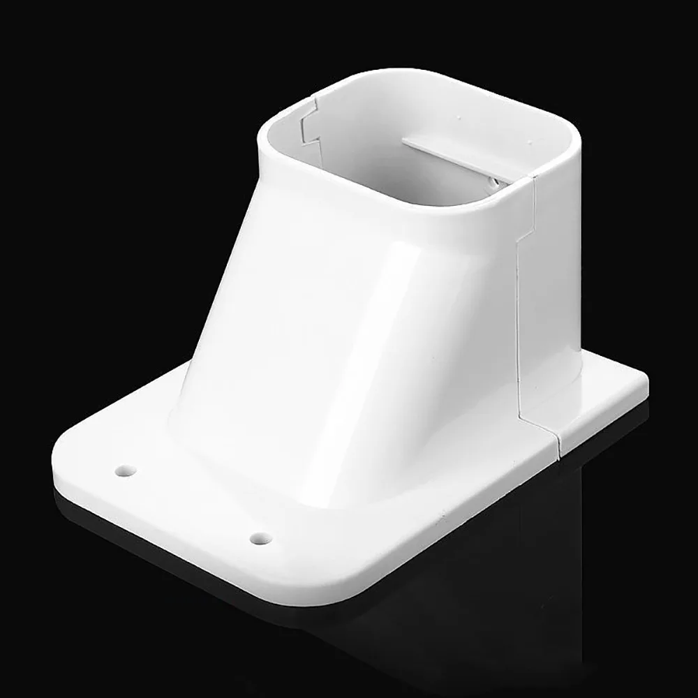 75*65mm Air Cond Lineset Cover System White Easy To Install Coupling End Cap Cover Flat Elbow Weather Resistance