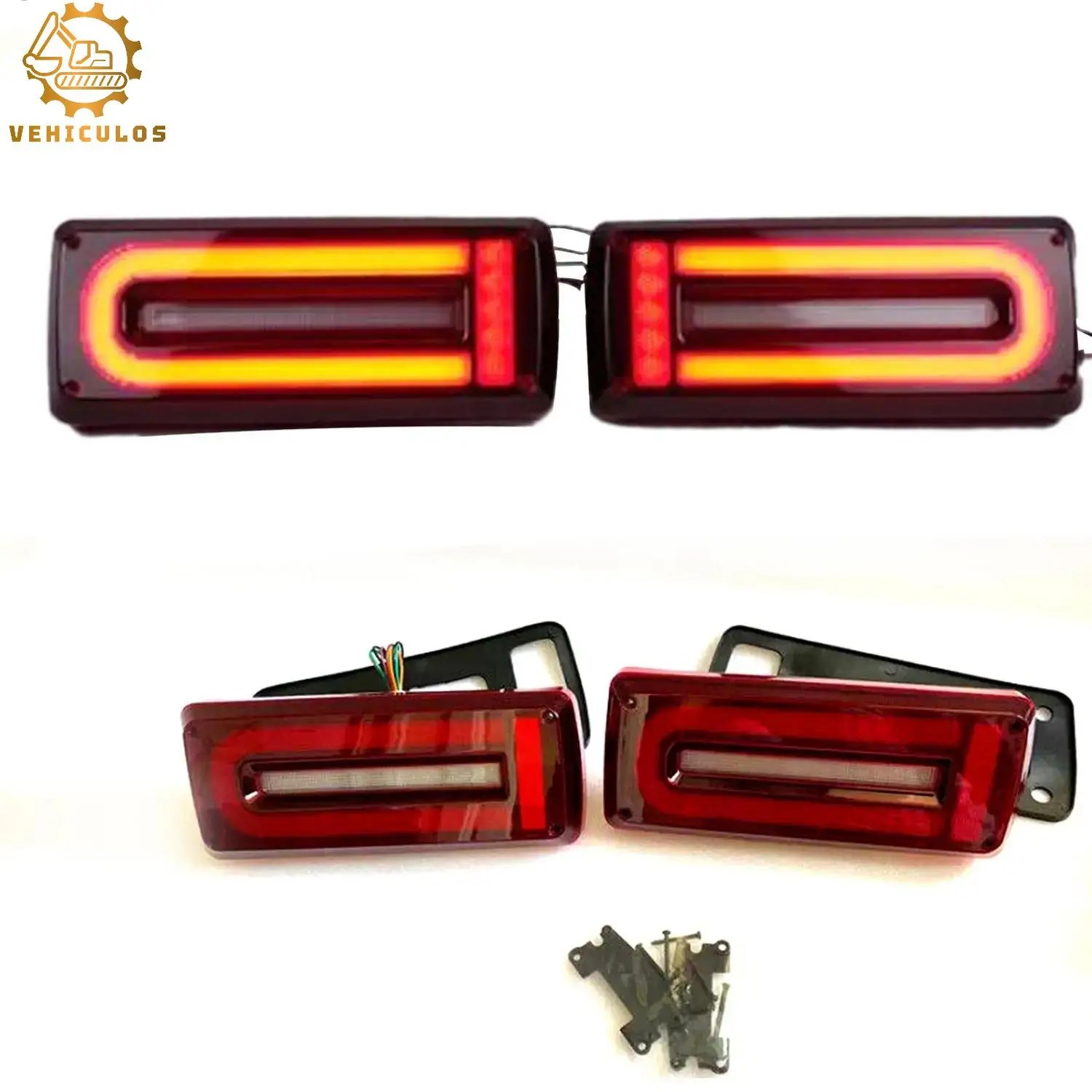 VEHICULOS 2PCS Upgrade New W463 LED Rear Brake Tail Lights Lamp Set Left & Right For Mercedes Benz G-class G500 G63 G65