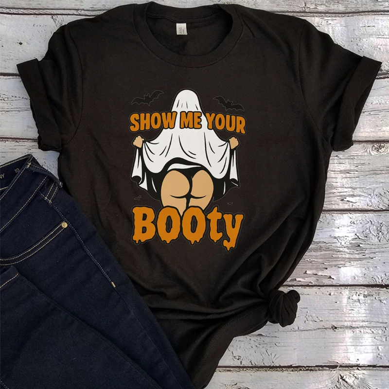 

Funny Halloween Ghost Shirt Spooky Season Top Trendy Funny Halloween T-Shirt Funny Vintage Clothes XL