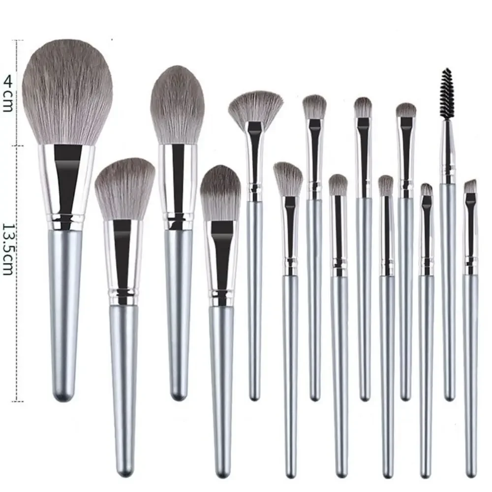 Multi-Functional Fluffy 14 ชิ้นชุดแปรงแต่งหน้า Soft Foundation แปรงแปรงขนตาอุปกรณ์ความงาม