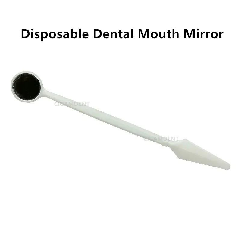 100Pcs Plastic Dental Oral Mirror Disposable Mouth Photo Mirrors Dentist Tool Teeth Whitening Exam Glass Reflector Instrument