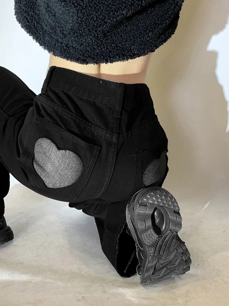 Korean High Waist Jeans Women Solid Color Wide Leg Straight Denim Pants Summer High Street Casual Ins Sweet Cool Trendy Trousers
