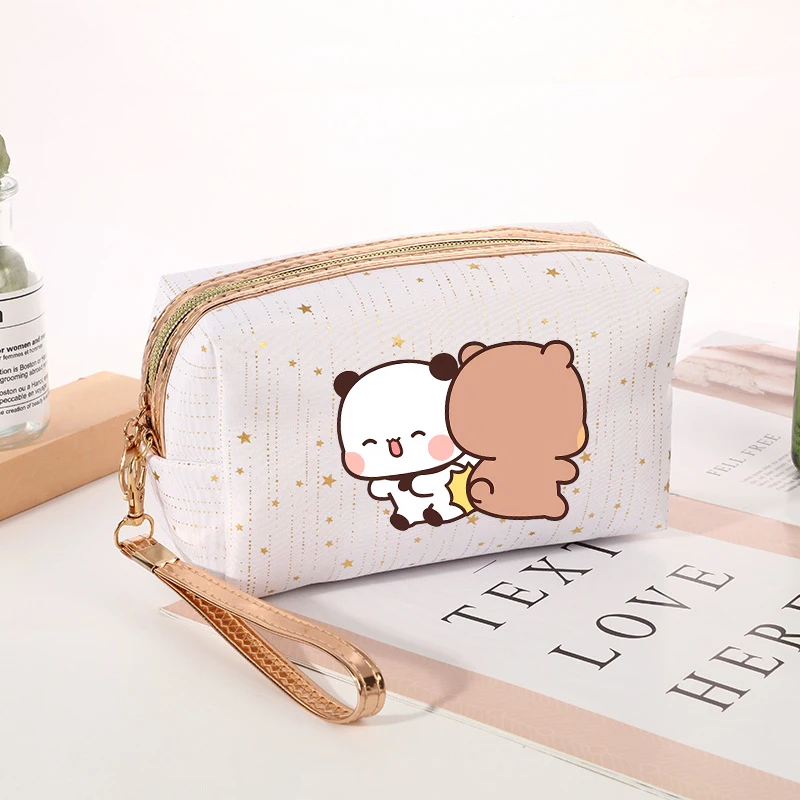 Cute Bubu Dudu Women Cartoon Makeup Bag Yier Bear Panda Portable Toiletry Bags Female Kawaii Travel Zipper Storage Wash Bag Gift