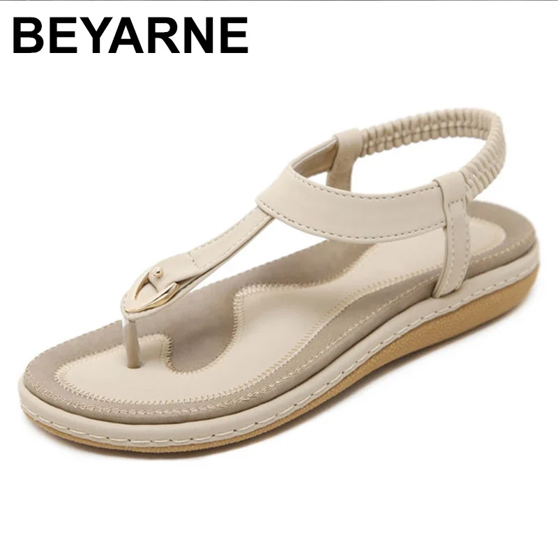 BEYARNE Summer Sandals Women Comfortable Summer Women Sandals Flat Big Size