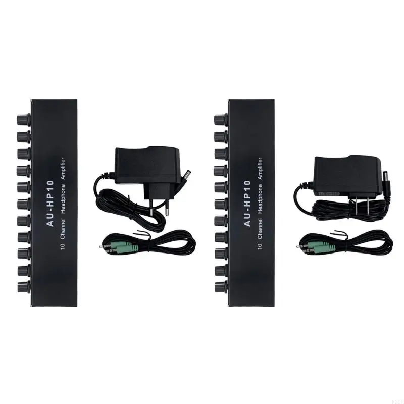 

K32C DC12-24V Stereo Headphone Amplifier Multi Channels Music Splitter 1 Channel Input 10 Channel Output Distributor