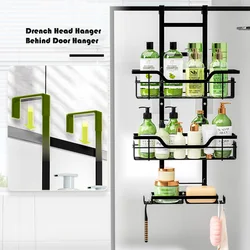 3-Tier Bathroom Rack Hanging Shower Head Caddy Multifunctional No Drilling Shampoo Conditioner Soap Shelf Bathroom Accessories