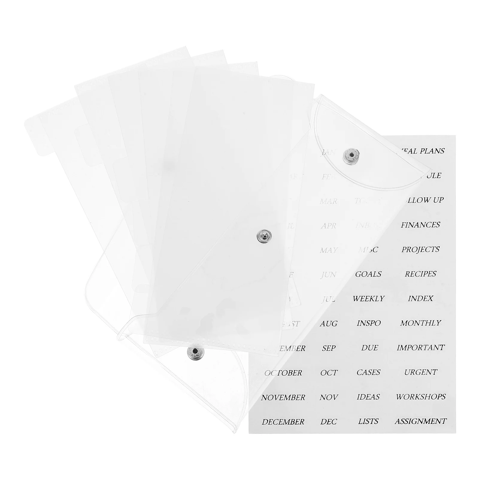 

1 Set Budget Notebook Frosted Transparent Dividers Clear Pvc Money Pockets Stickers Included Cash Pocket For Binder Organizer