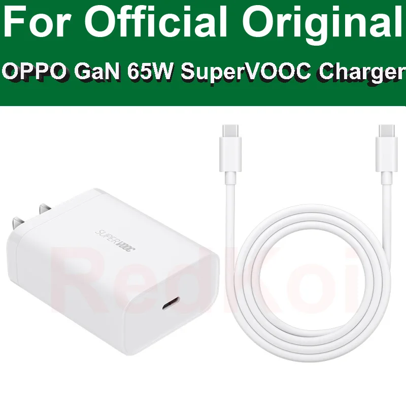 

OPPO GaN 65W Mini Charger SuperVOOC Type C Wall Power Adapter Kit Find X3 X2 Reno5 Pro+ Reno4 Pro Reno3 Pro Ace2 A35 A55 A93 K7X