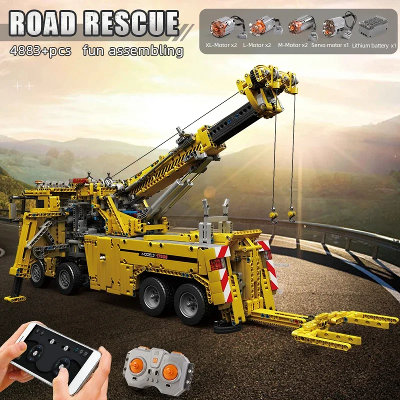 قالب الملك 17028 ألعاب السيارات التقنية APP & RC بمحركات شاحنة إنقاذ الحرائق نموذج الجمعية بنة الطوب الاطفال هدية الكريسماس #2