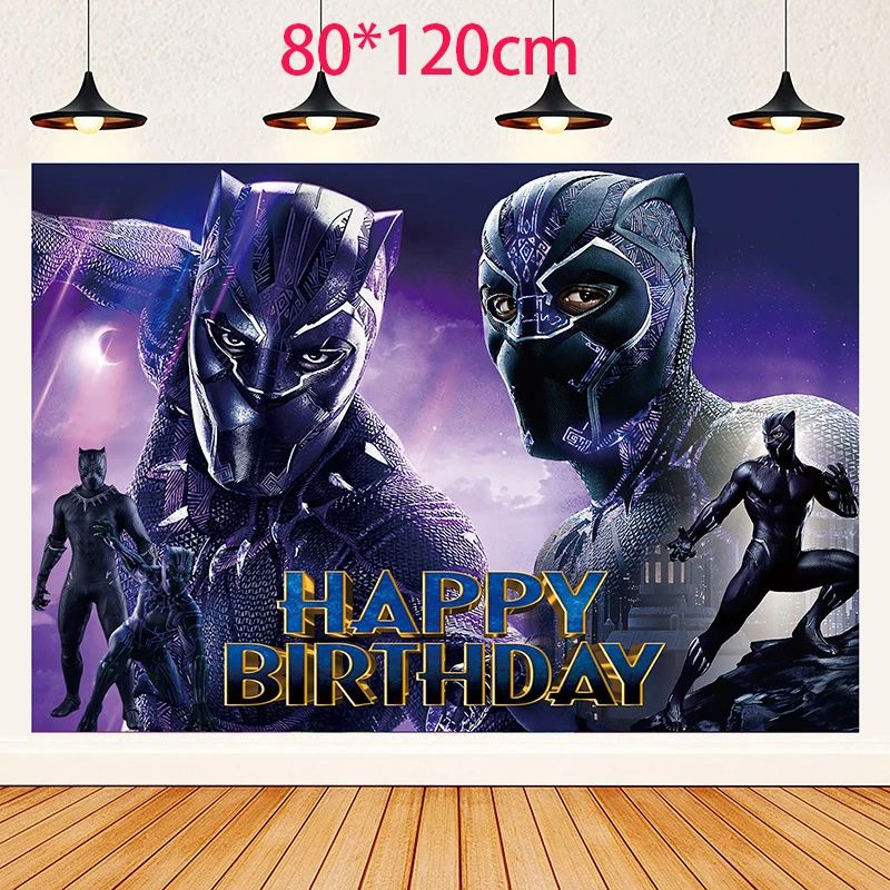 Superhero Black Panther Birthday Party Decoration Balloon Banner Backdrop Cake Topper Party Supplies Baby Shower