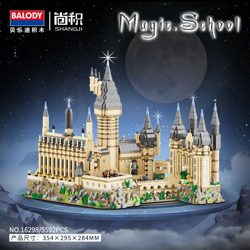 Hogwarts Micro Building Blocks Harry Potter Magic Castle Balody City Architecture Model Mini Movie Bricks Toys for Kids Gifts