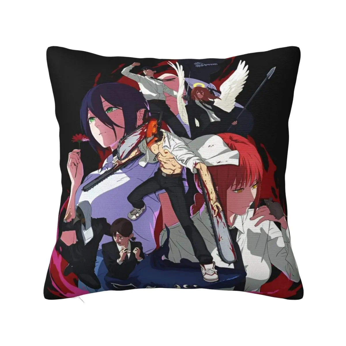 Chainsaw Man Reze Pillow Cases Makima Power Aki Denji Cushion Covers Novelty Throw Pillow Case Cover for Living Room 18