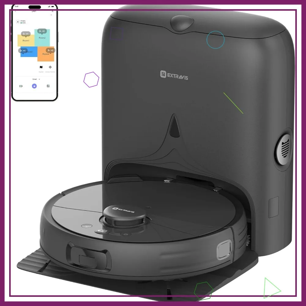 Robot Vacuum & Mop, 8500Pa Suction, Self-Emptying 75 Days, Pet Laser, LDS Navigation