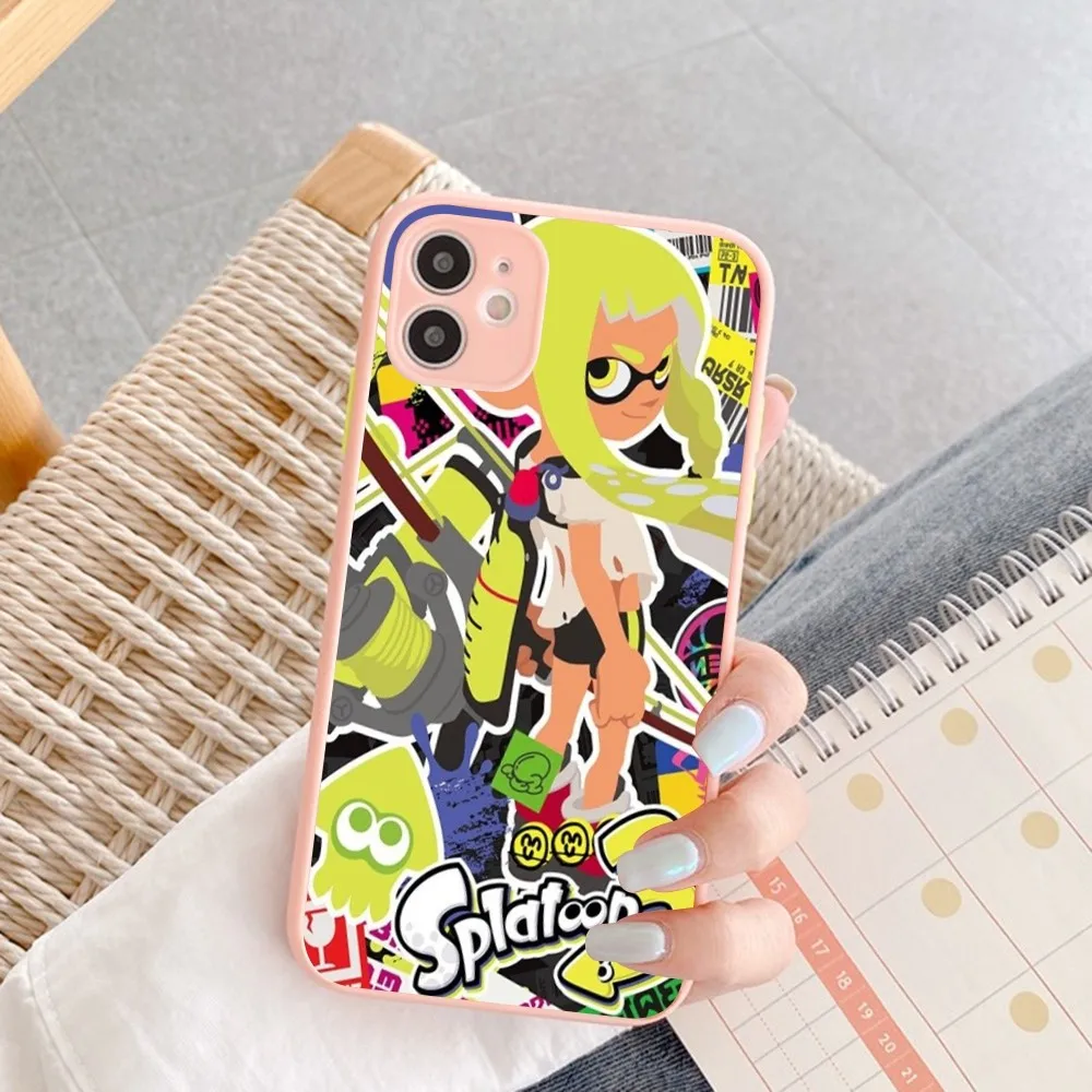 S-Splatoon Game Phone Case for iPhone 14 11 12 13 Mini Pro Max 8 7 Plus X XR XS MAX Translucent Matte Cover