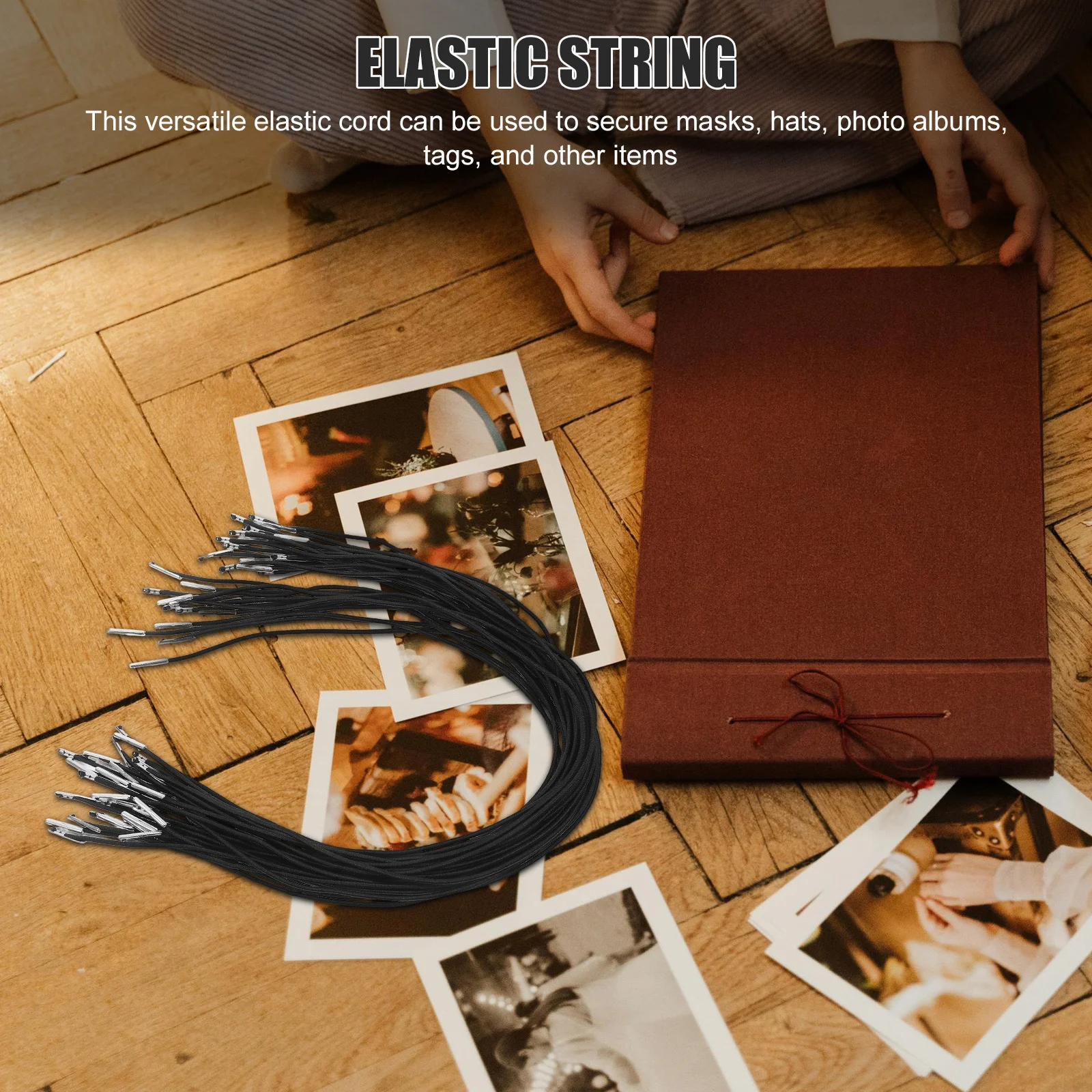 

30Pcs Elastic String Cord Hat Strings Wind Round Elastic Rope Durable Stretch Barbed Fasteners Hat Cord Barbed Fasteners