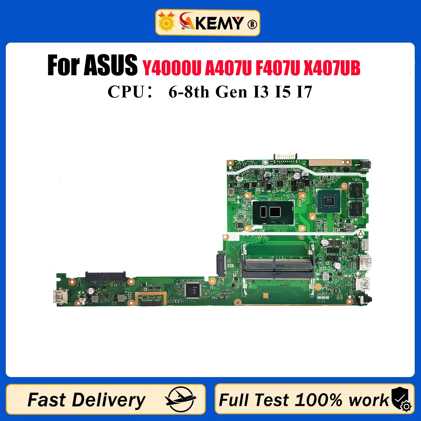 

X407UB Материнская плата для ноутбука ASUS VivoBook X407U Y4000U A407U F407U X407UB X407UAR X407UBR X407UF X407UV Материнская плата I3 I5 I7 CPU