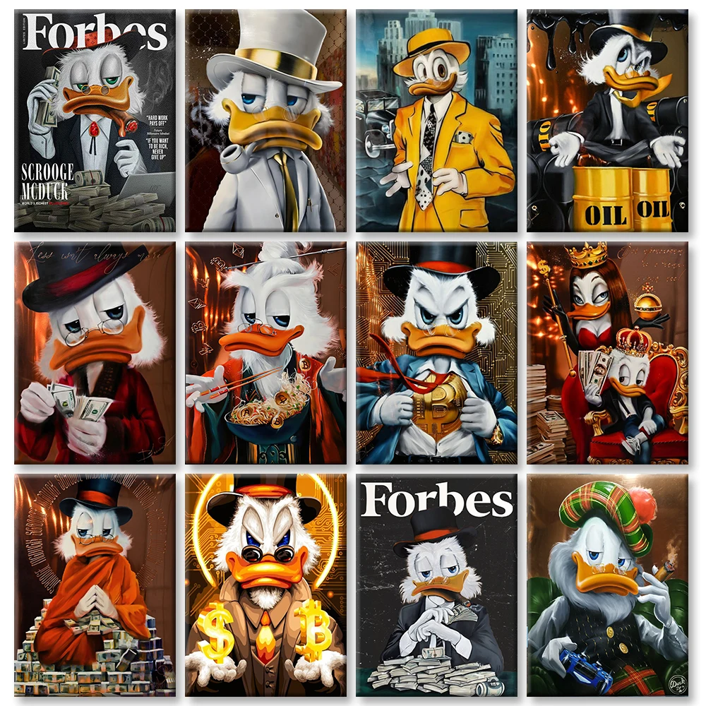 Disney pato donald lona arte da parede impressão abstrata graffiti estilo pintura decorativa para escritório sala de estar decoração da parede casa