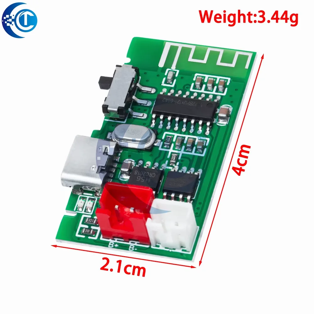 Amplificateur de puissance Bluetooth Mono 4 OHMS 3W PCBA avec fonction de charge de batterie au Lithium 3.7V intégrée, Module Bluetooth
