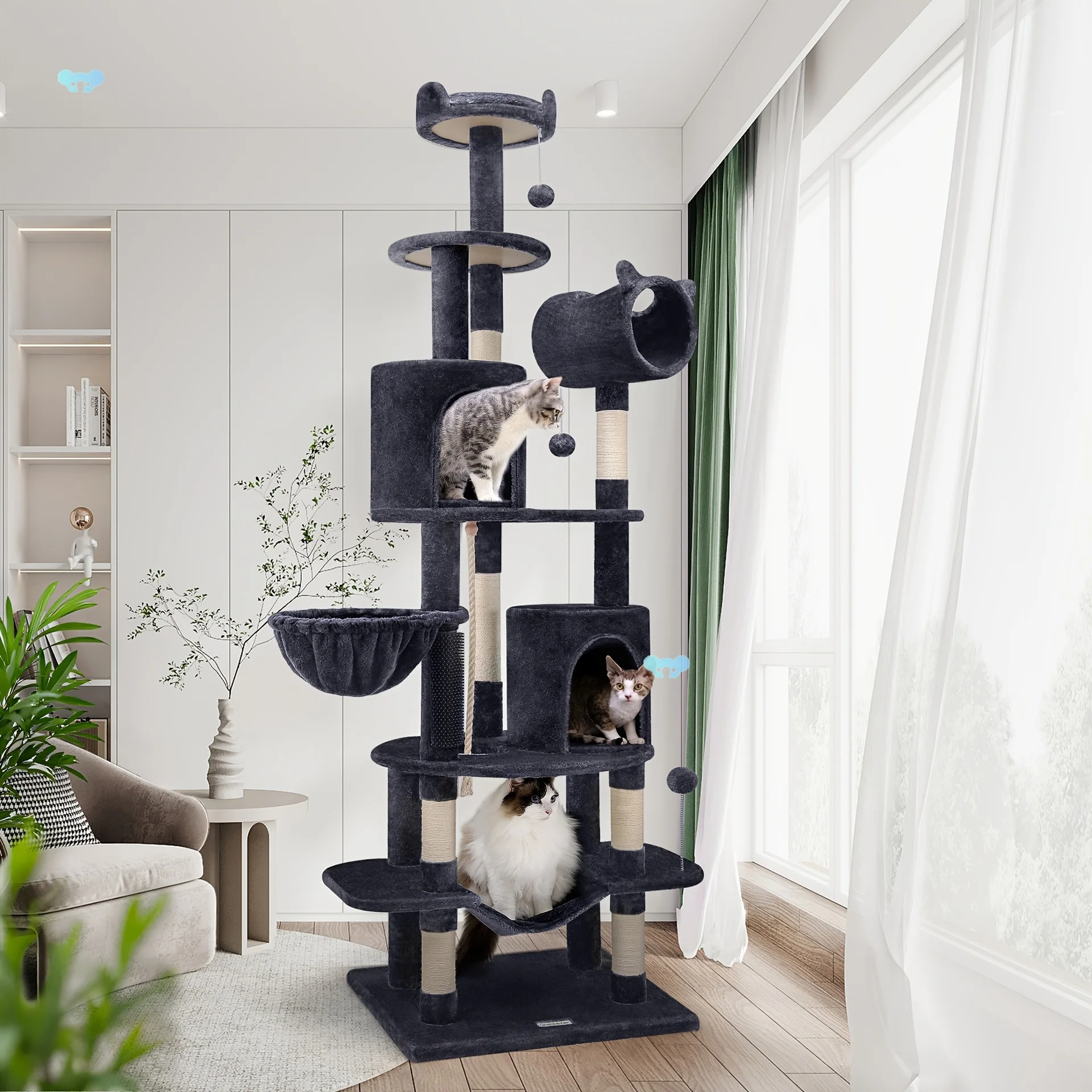 

81 inch Tall Cat Tree Curved Series for Adult Large Cats